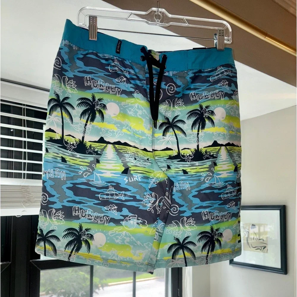 Men's Hurley Swim Shorts Black-Size 29 -NWT